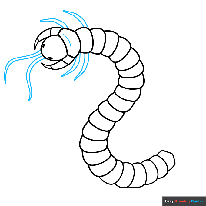 Centipede step-by-step drawing tutorial: step 5