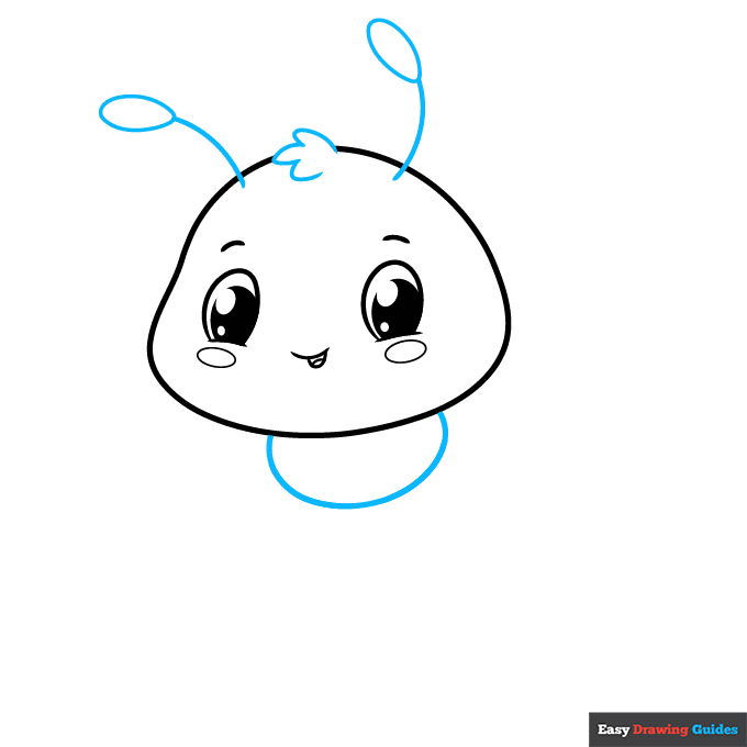 Cute Bee step-by-step drawing tutorial: step 4