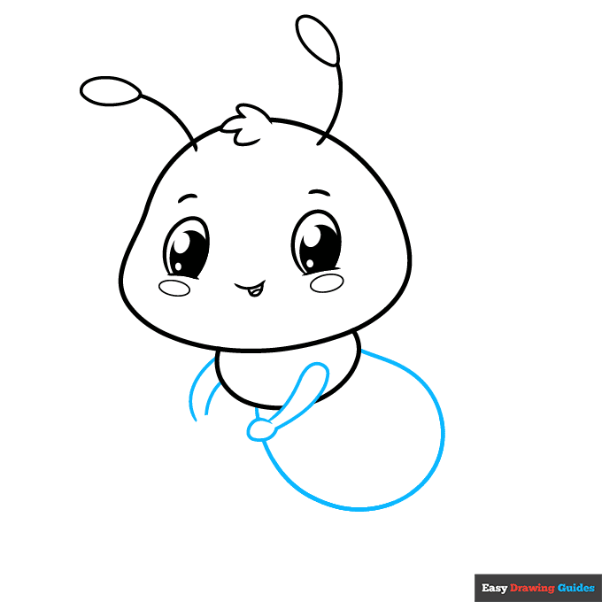 Cute Bee step-by-step drawing tutorial: step 5