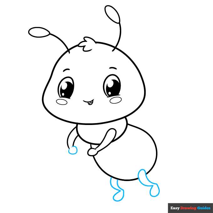 Cute Bee step-by-step drawing tutorial: step 6