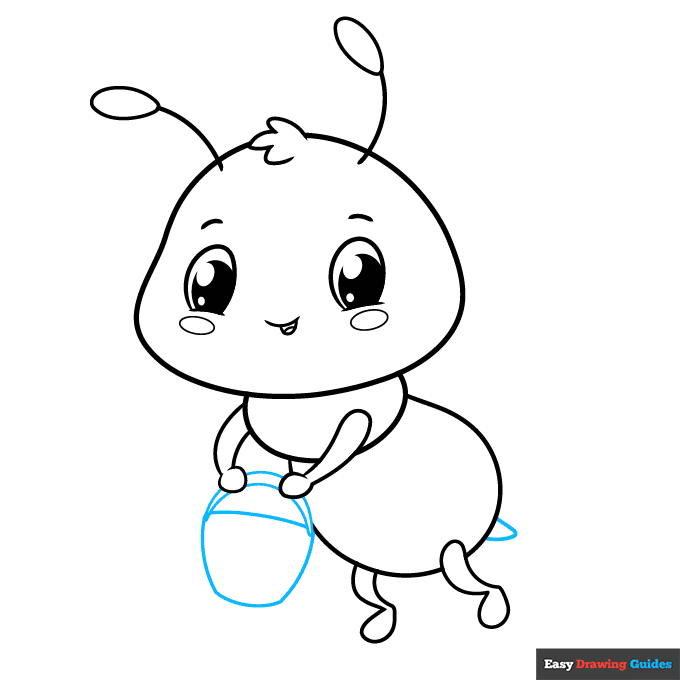 Cute Bee step-by-step drawing tutorial: step 7