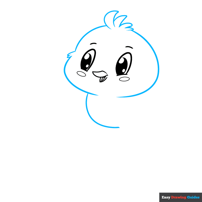 Cute Bird step-by-step drawing tutorial: step 3
