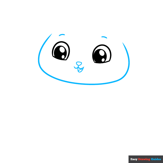 Cute Cat step-by-step drawing tutorial: step 2