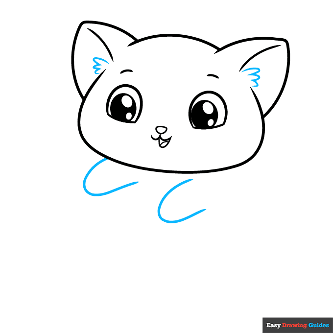 Cute Cat step-by-step drawing tutorial: step 4