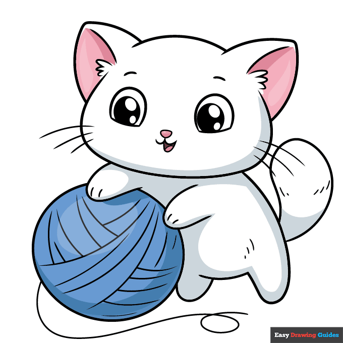 Cute Cat step-by-step drawing tutorial: step 11