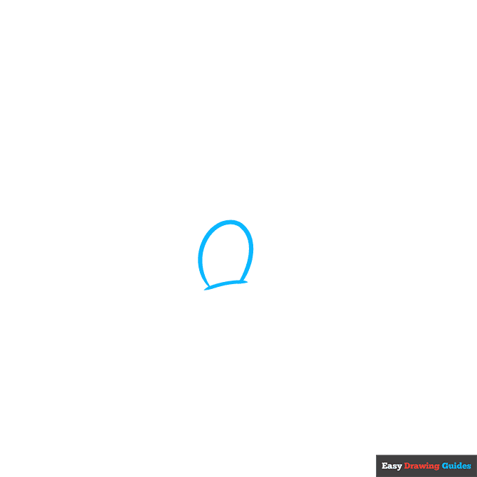 Easy Cute Dolphin step-by-step drawing tutorial: step 1