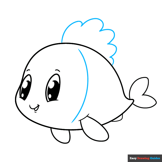 Cute Fish step-by-step drawing tutorial: step 7