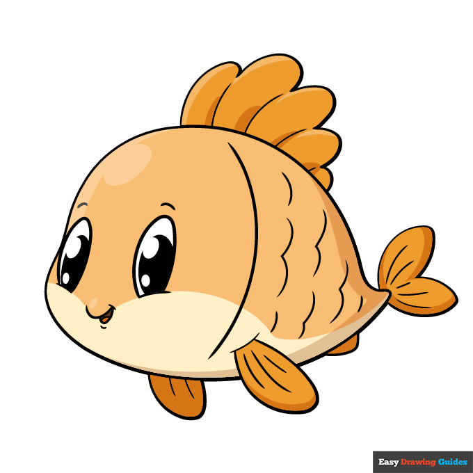 Cute Fish step-by-step drawing tutorial: step 11