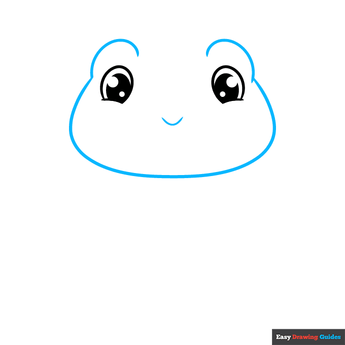 Cute Frog step-by-step drawing tutorial: step 2