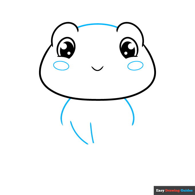 Cute Frog step-by-step drawing tutorial: step 3