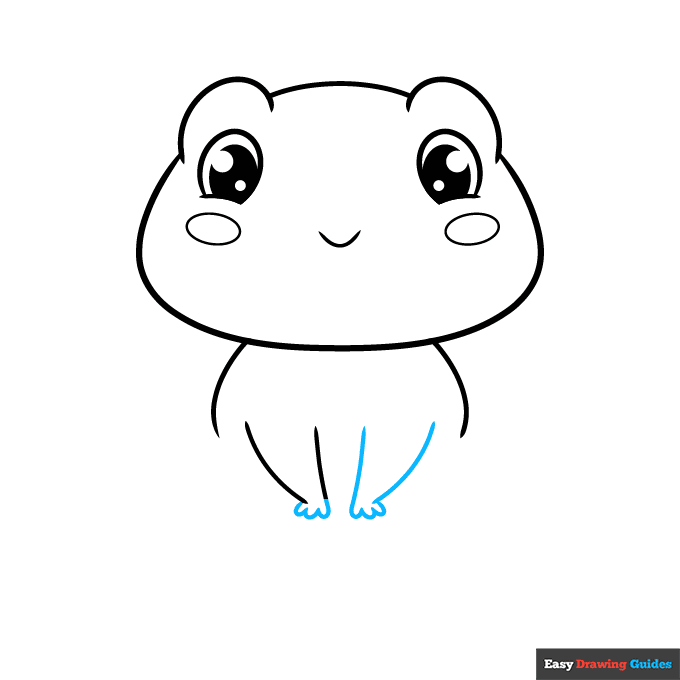Cute Frog step-by-step drawing tutorial: step 4