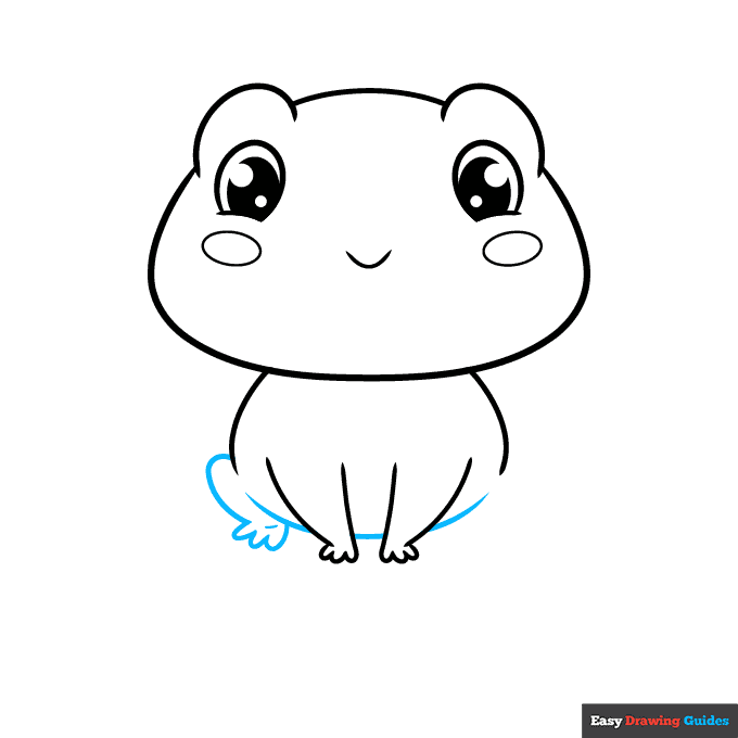 Cute Frog step-by-step drawing tutorial: step 5