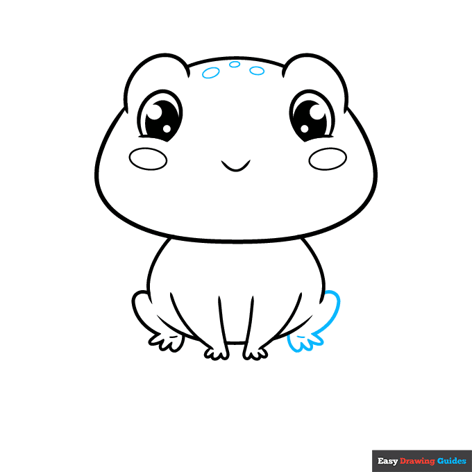 Cute Frog step-by-step drawing tutorial: step 6