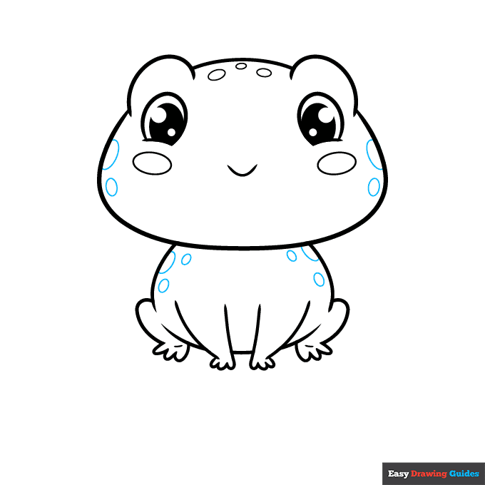 Cute Frog step-by-step drawing tutorial: step 7