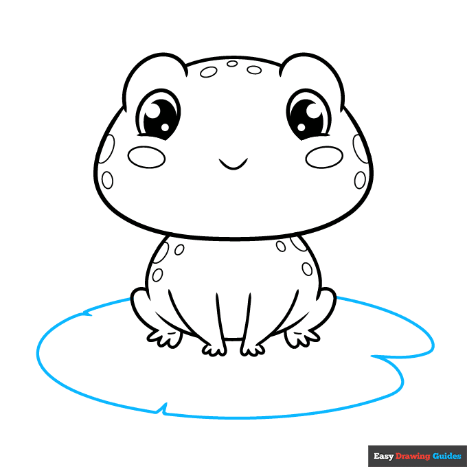 Cute Frog step-by-step drawing tutorial: step 8