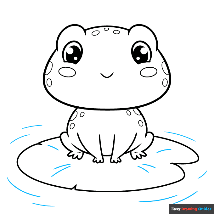 Cute Frog step-by-step drawing tutorial: step 9