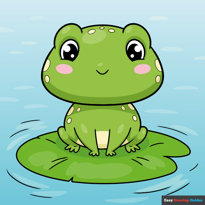 Cute Frog step-by-step drawing tutorial: step 11