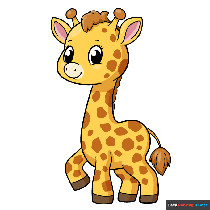 Cute Giraffe step-by-step drawing tutorial: step 11