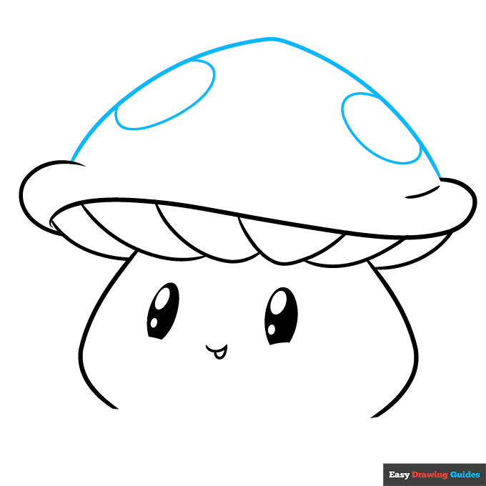 Cute Mushroom step-by-step drawing tutorial: step 6