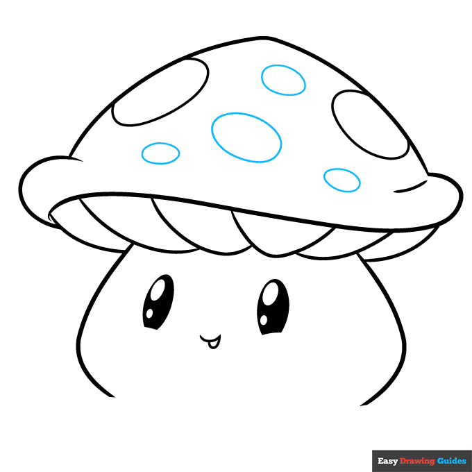 Cute Mushroom step-by-step drawing tutorial: step 7