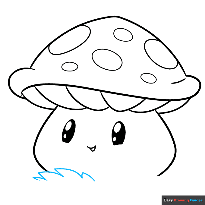 Cute Mushroom step-by-step drawing tutorial: step 8