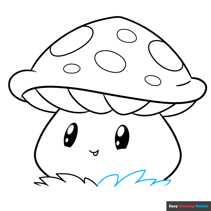 Cute Mushroom step-by-step drawing tutorial: step 9