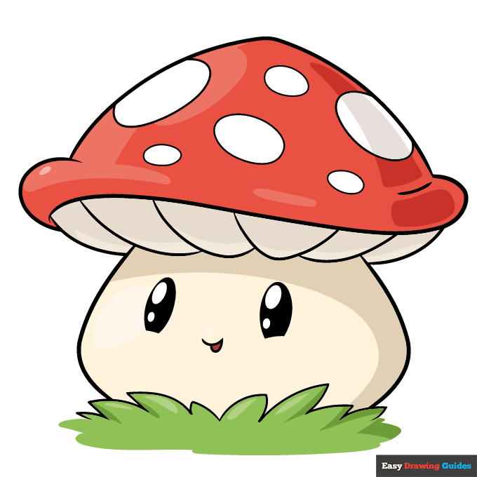 Cute Mushroom step-by-step drawing tutorial: step 11