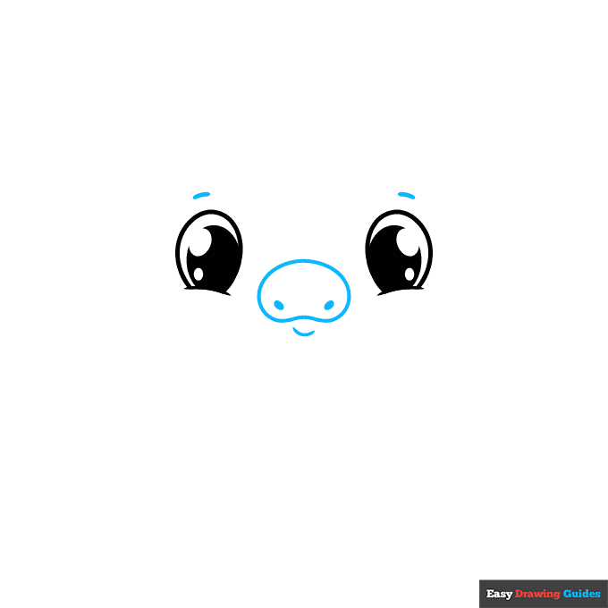 Cute Pig step-by-step drawing tutorial: step 2