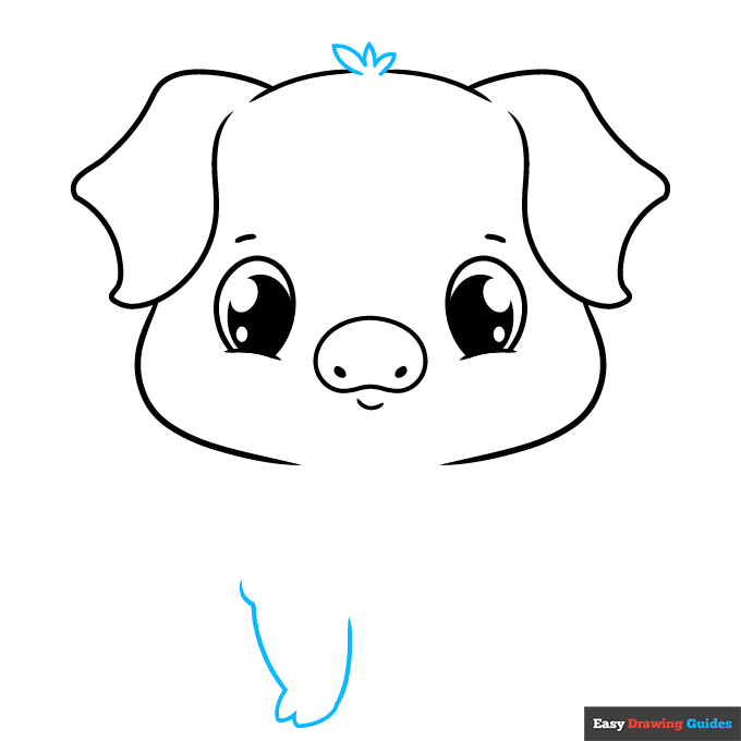 Cute Pig step-by-step drawing tutorial: step 5
