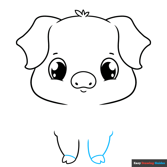 Cute Pig step-by-step drawing tutorial: step 6