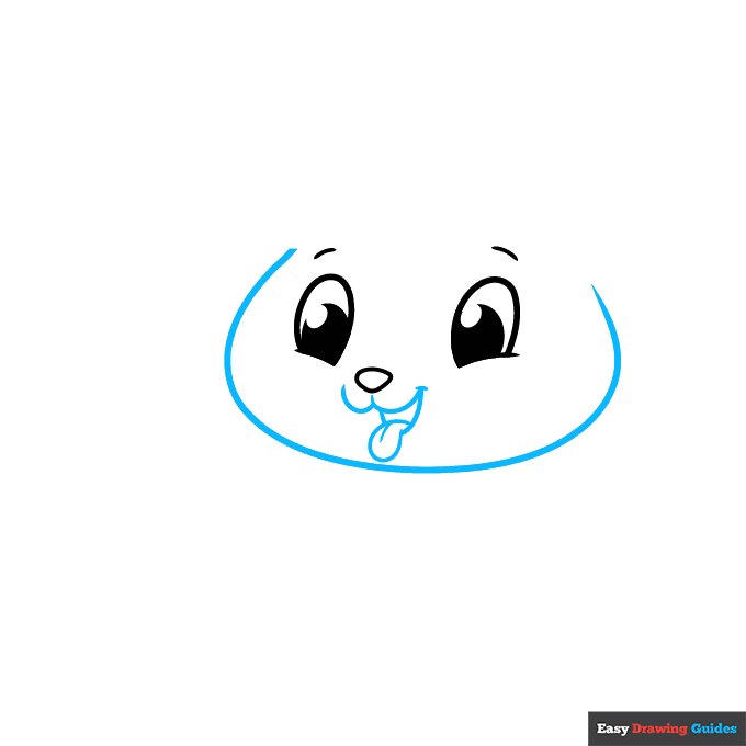 Cute Puppy step-by-step drawing tutorial: step 2