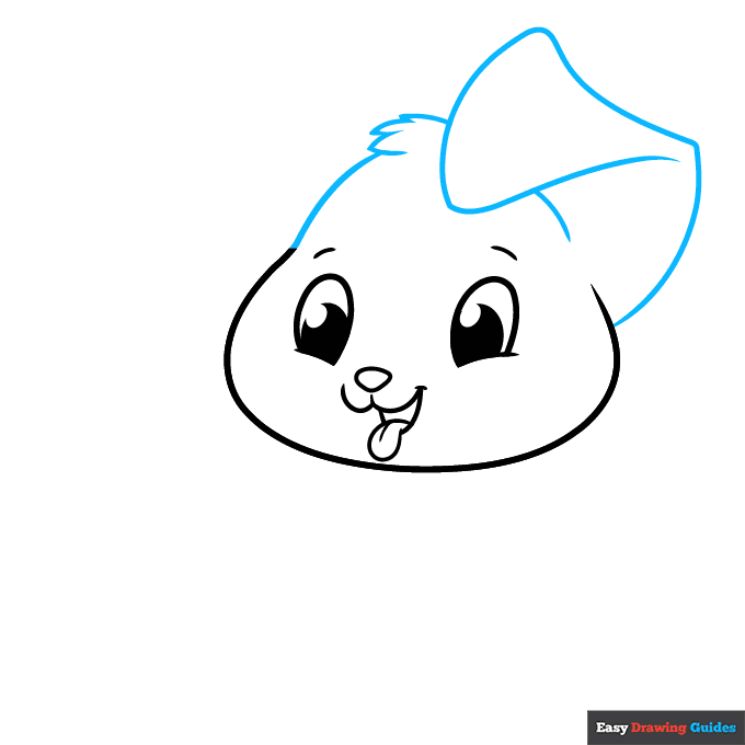 Cute Puppy step-by-step drawing tutorial: step 3