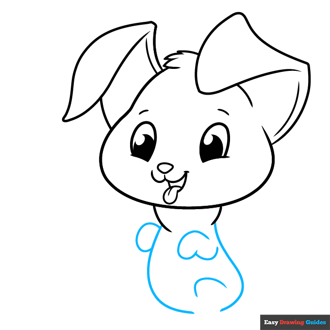 Cute Puppy step-by-step drawing tutorial: step 5