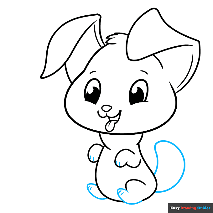 Cute Puppy step-by-step drawing tutorial: step 6