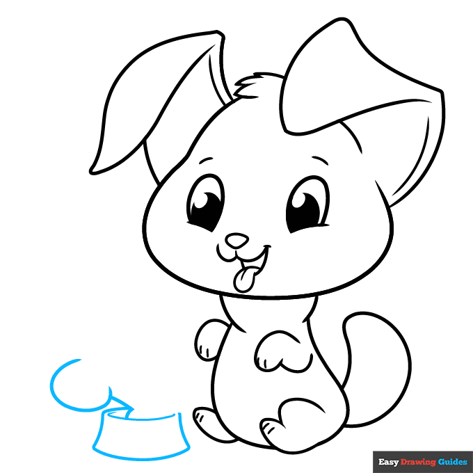 Cute Puppy step-by-step drawing tutorial: step 7