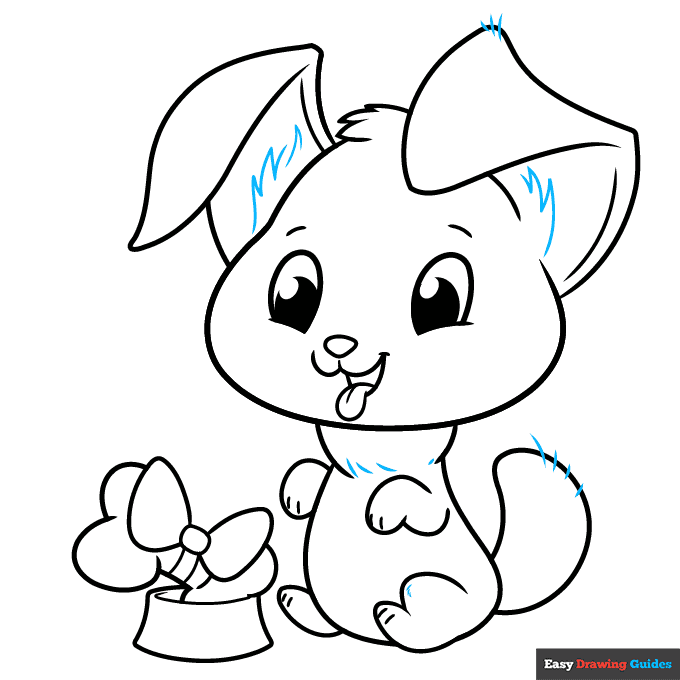 Cute Puppy step-by-step drawing tutorial: step 9
