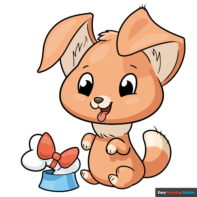 Cute Puppy step-by-step drawing tutorial: step 11