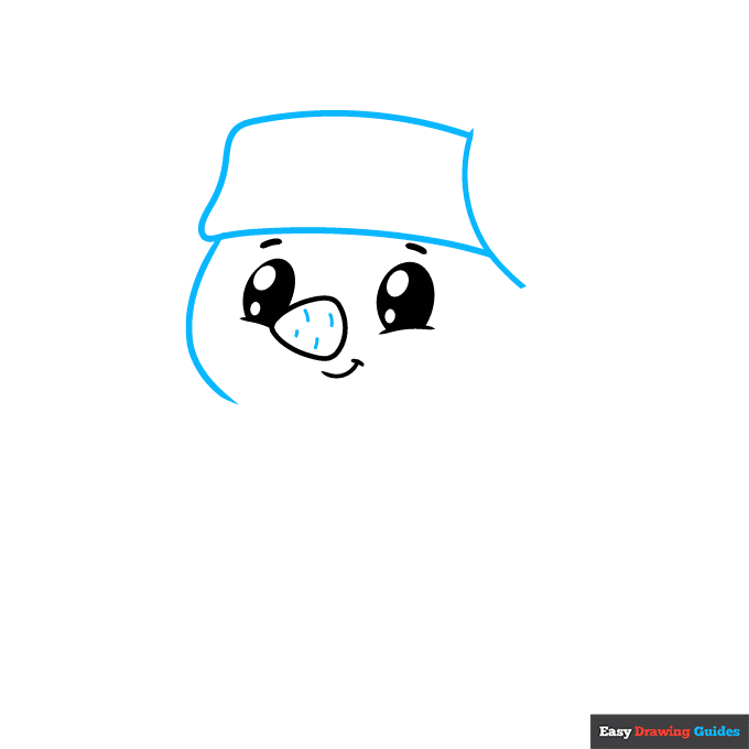 Cute Snowman step-by-step drawing tutorial: step 3