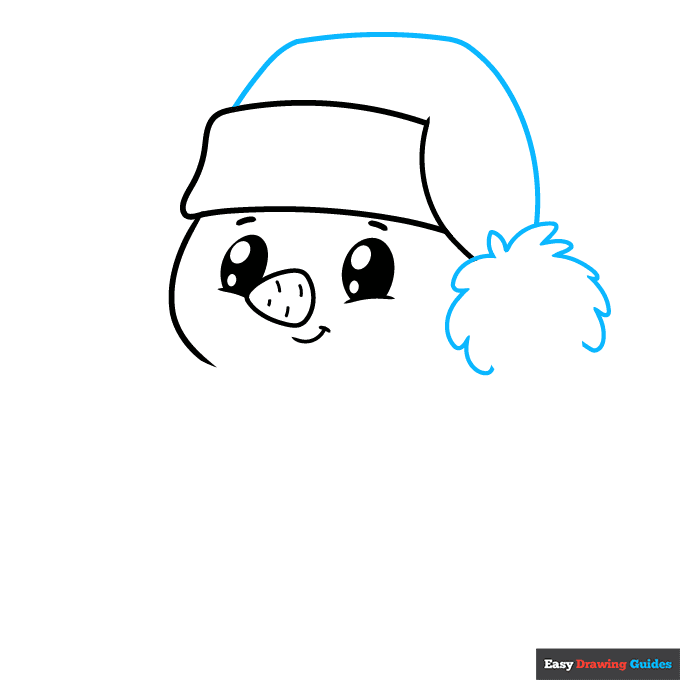 Cute Snowman step-by-step drawing tutorial: step 4