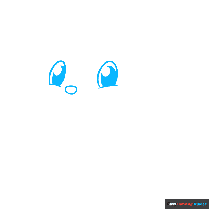 Cute Wolf step-by-step drawing tutorial: step 1