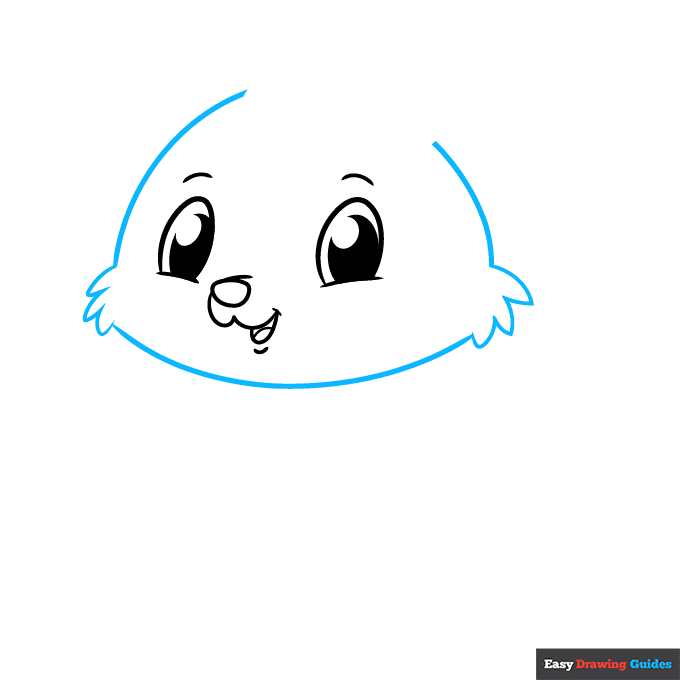 Cute Wolf step-by-step drawing tutorial: step 3