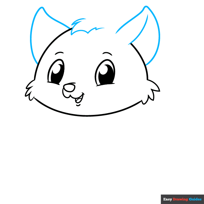 Cute Wolf step-by-step drawing tutorial: step 4
