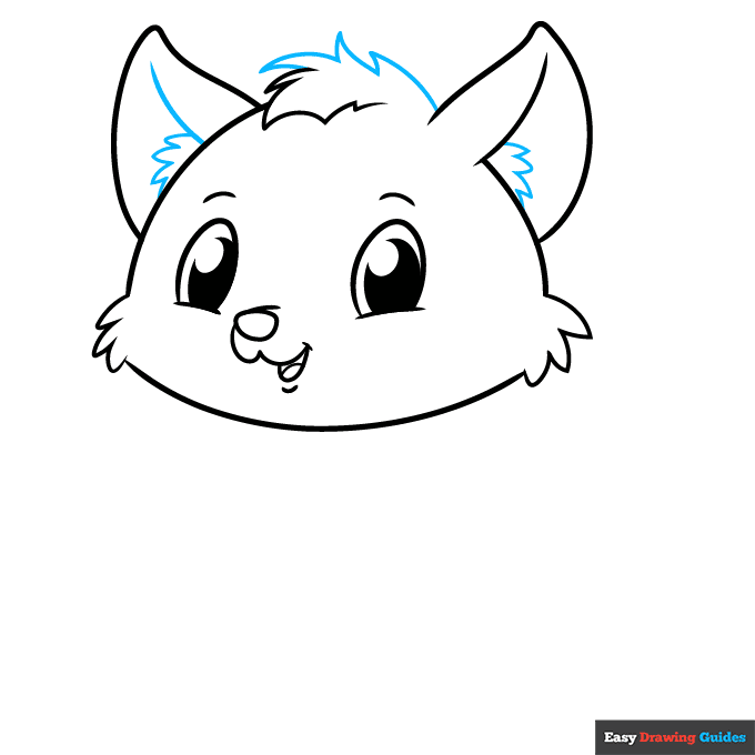 Cute Wolf step-by-step drawing tutorial: step 5
