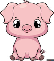 How to Draw a Cute Pig