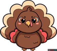 How to Draw a Cute Turkey