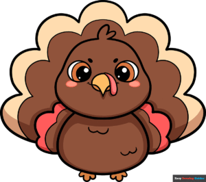 How to Draw a Cute Turkey Featured Image
