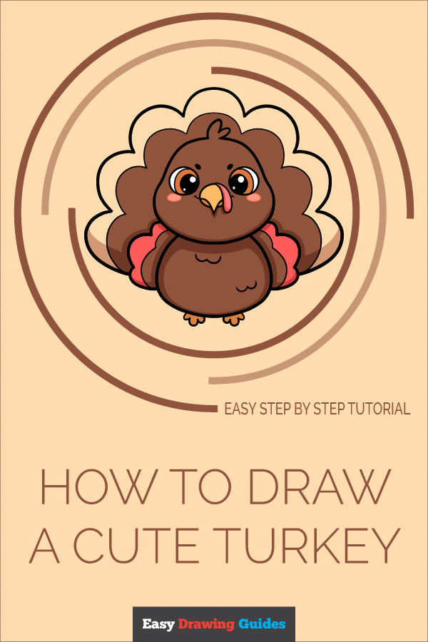 How to Draw a Cute Turkey Pinterest Image