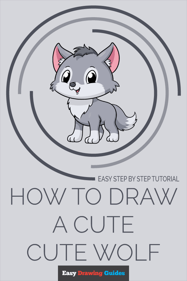 How to Draw a Cute Wolf Pinterest Image