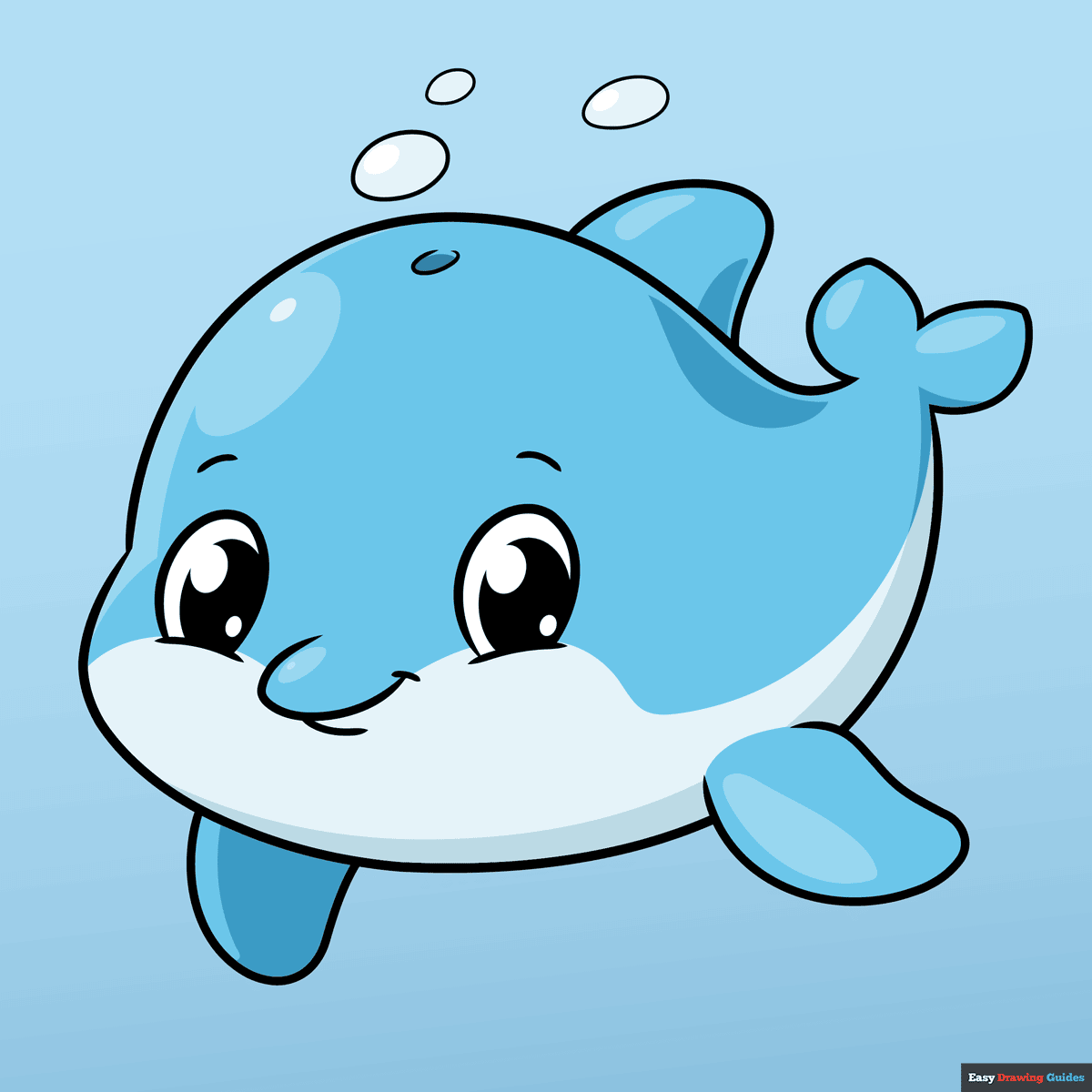 How to Draw an Easy Cute Dolphin Featured Image