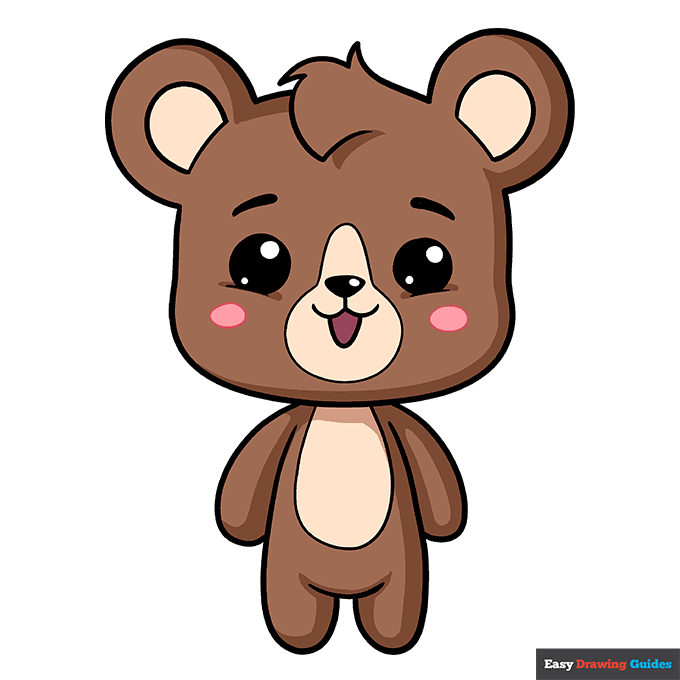 Cute Bear step-by-step drawing tutorial: step 10